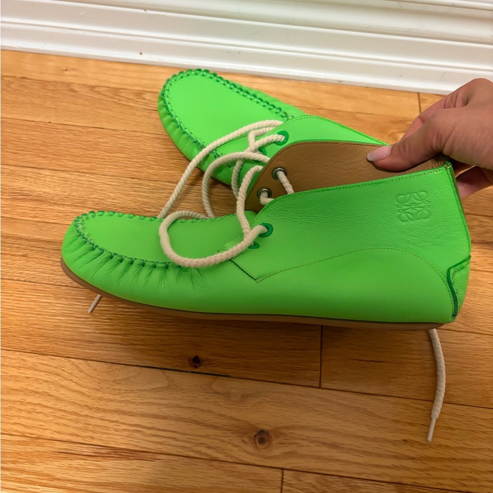 Loewe Vibrant Green Leather Shoes